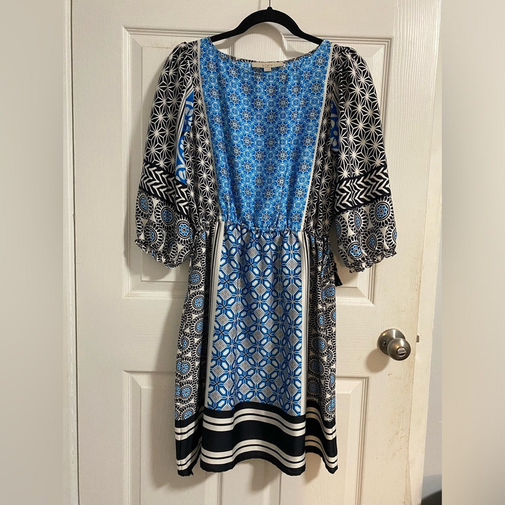 Ann Taylor Loft Ocean Mosaic Tassel Dress, size XS